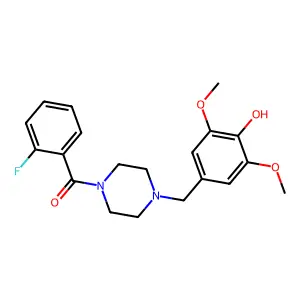 (2-Fluorophenyl)[4-(4-hydroxy-3,5-dimethoxybenzyl)piperazino]methanone structure