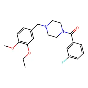 1-(3-Ethoxy-4-methoxybenzyl)-4-(3-fluorobenzoyl)piperazine structure