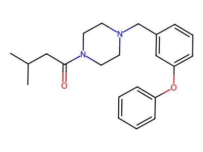 3-Methyl-1-[4-[(3-phenoxyphenyl)methyl]piperazin-1-yl]butan-1-one structure
