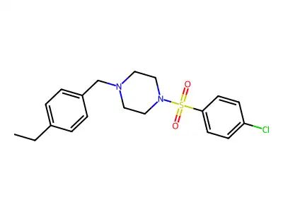1-[(4-Chlorophenyl)sulfonyl]-4-(4-ethylbenzyl)piperazine structure