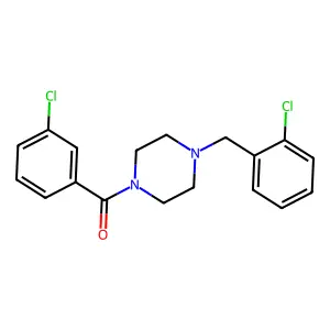 (3-Chlorophenyl)-[4-[(2-chlorophenyl)methyl]piperazin-1-yl]methanone structure