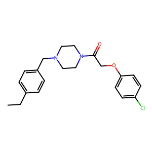2-(4-Chlorophenoxy)-1-[4-[(4-ethylphenyl)methyl]piperazin-1-yl]ethanone structure