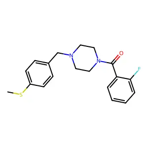 (2-Fluorophenyl)-[4-[(4-methylsulfanylphenyl)methyl]piperazin-1-yl]methanone structure