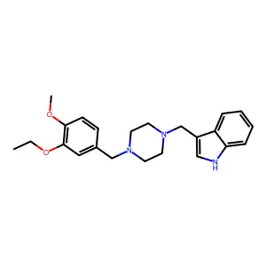 3-{[4-(3-ethoxy-4-methoxybenzyl)piperazin-1-yl]methyl}-1H-indole structure