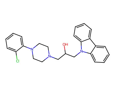 1-Carbazol-9-yl-3-[4-(2-chlorophenyl)piperazin-1-yl]propan-2-ol structure