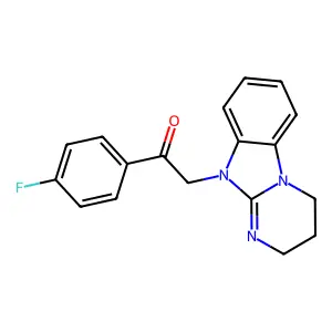 2-(3,4-dihydropyrimido[1,2-a]benzimidazol-10(2H)-yl)-1-(4-fluorophenyl)ethanone structure
