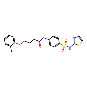 4-(2-methylphenoxy)-N-[4-(1,3-thiazol-2-ylsulfamoyl)phenyl]butanamide structure