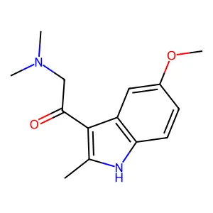 2-(dimethylamino)-1-(5-methoxy-2-methyl-1H-indol-3-yl)ethanone structure