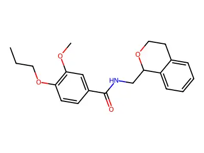 N-(3,4-dihydro-1H-isochromen-1-ylmethyl)-3-methoxy-4-propoxybenzamide structure