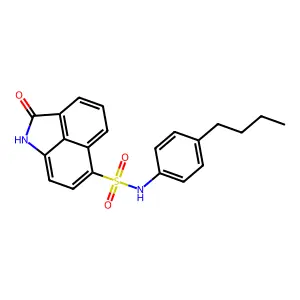 N-(4-butylphenyl)-2-oxo-1,2-dihydrobenzo[cd]indole-6-sulfonamide structure