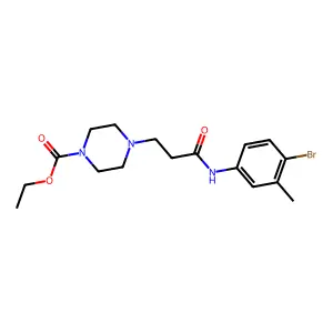 Ethyl 4-{3-[(4-bromo-3-methylphenyl)amino]-3-oxopropyl}piperazine-1-carboxylate structure