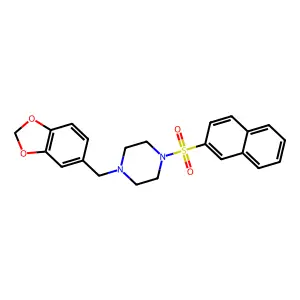 1-(1,3-Benzodioxol-5-ylmethyl)-4-naphthalen-2-ylsulfonylpiperazine structure