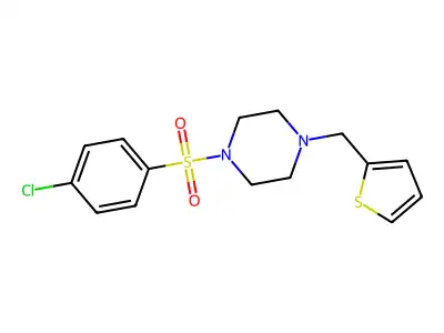 1-(4-Chlorophenyl)sulfonyl-4-(thiophen-2-ylmethyl)piperazine structure