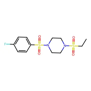 1-(Ethylsulfonyl)-4-[(4-fluorophenyl)sulfonyl]piperazine structure