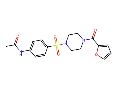 N-(4-{[4-(furan-2-carbonyl)piperazin-1-yl]sulfonyl}phenyl)acetamide structure
