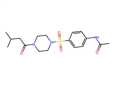N-[4-[[4-(3-Methyl-1-oxobutyl)-1-piperazinyl]sulfonyl]phenyl]acetamide structure