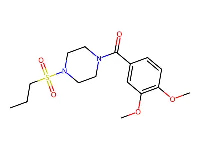 (3,4-Dimethoxyphenyl)-(4-propylsulfonylpiperazin-1-yl)methanone structure