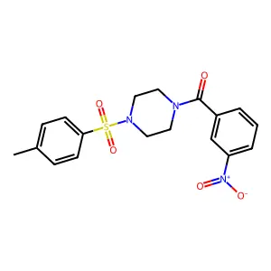 [4-(4-Methylphenyl)sulfonylpiperazin-1-yl]-(3-nitrophenyl)methanone structure