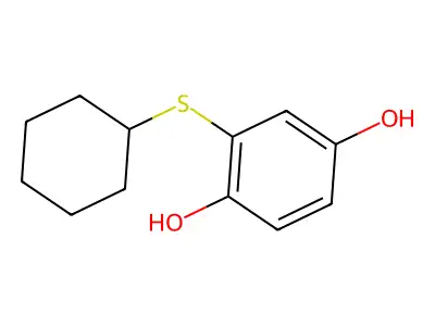 2-(Cyclohexylsulfanyl)benzene-1,4-diol structure