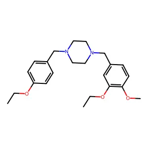 1-[(3-Ethoxy-4-methoxyphenyl)methyl]-4-[(4-ethoxyphenyl)methyl]piperazine structure