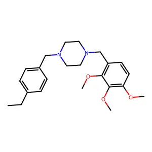 1-[(4-Ethylphenyl)methyl]-4-[(2,3,4-trimethoxyphenyl)methyl]piperazine structure