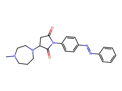3-(4-methyl-1,4-diazepan-1-yl)-1-(4-phenyldiazenylphenyl)pyrrolidine-2,5-dione structure