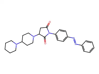 2,5-Pyrrolidinedione, 3-[1,4'-bipiperidin]-1'-yl-1-[4-(2-phenyldiazenyl)phenyl]- structure