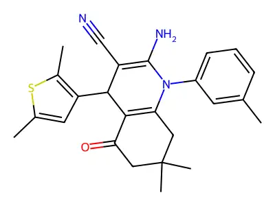 2-Amino-4-(2,5-dimethylthiophen-3-yl)-7,7-dimethyl-5-oxo-1-(m-tolyl)-1,4,5,6,7,8-hexahydroquinoline-3-carbonitrile structure