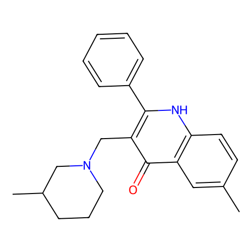 6-Methyl-3-[(3-methylpiperidin-1-yl)methyl]-2-phenylquinolin-4-ol structure