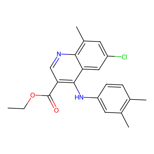 Ethyl 6-chloro-4-[(3,4-dimethylphenyl)amino]-8-methylquinoline-3-carboxylate structure