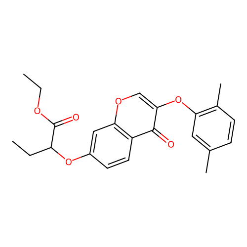 ethyl 2-{[3-(2,5-dimethylphenoxy)-4-oxo-4H-chromen-7-yl]oxy}butanoate structure