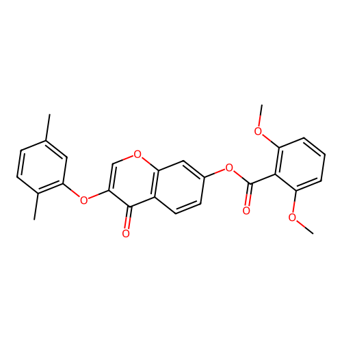3-(2,5-dimethylphenoxy)-4-oxo-4H-chromen-7-yl 2,6-dimethoxybenzoate structure