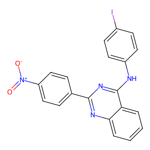 N-(4-iodophenyl)-2-(4-nitrophenyl)quinazolin-4-amine structure