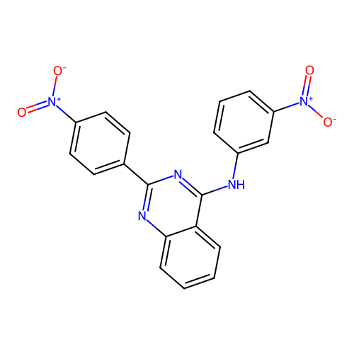 N-(3-nitrophenyl)-2-(4-nitrophenyl)quinazolin-4-amine structure