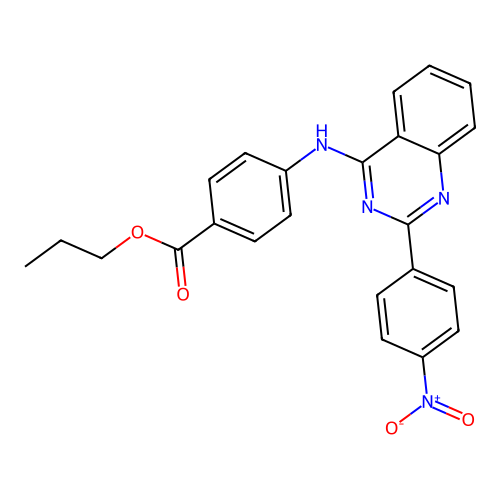 Propyl 4-{[2-(4-nitrophenyl)quinazolin-4-yl]amino}benzoate structure