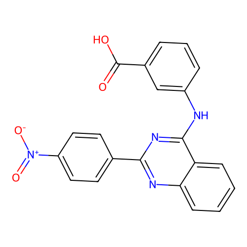 3-{[2-(4-Nitrophenyl)quinazolin-4-yl]amino}benzoic acid structure