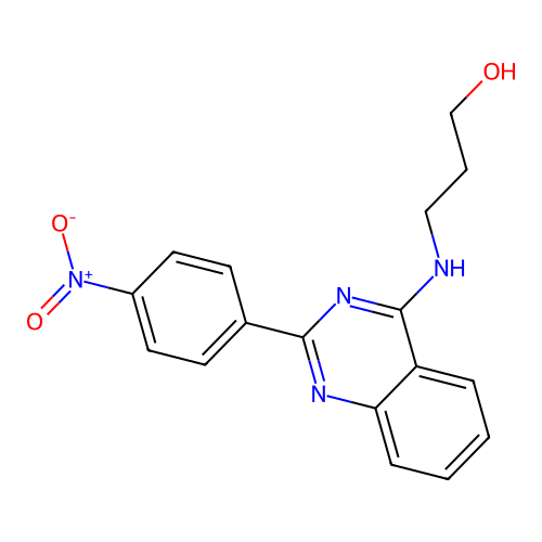 3-{[2-(4-Nitrophenyl)quinazolin-4-yl]amino}propan-1-ol structure