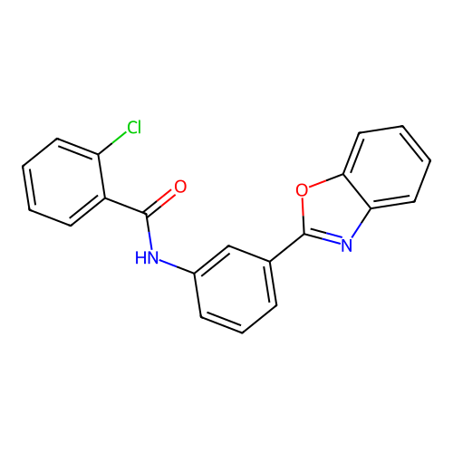 N-[3-(1,3-benzoxazol-2-yl)phenyl]-2-chlorobenzamide structure