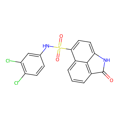 N-(3,4-dichlorophenyl)-2-oxo-1,2-dihydrobenzo[cd]indole-6-sulfonamide structure