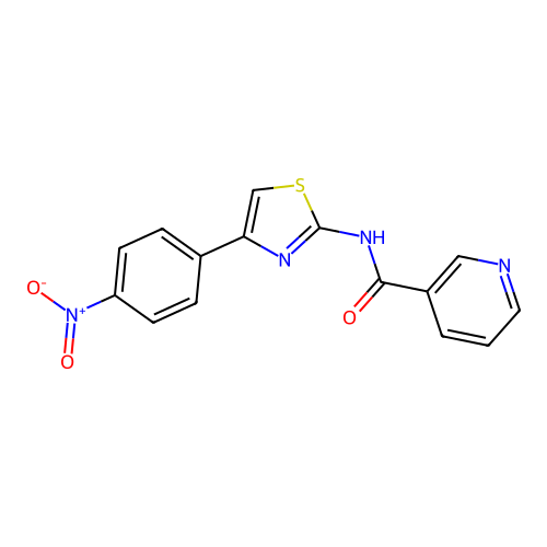 N-[4-(4-nitrophenyl)-1,3-thiazol-2-yl]pyridine-3-carboxamide structure