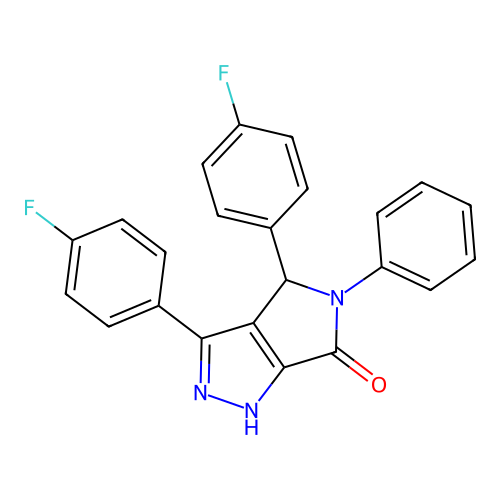 3,4-bis(4-fluorophenyl)-5-phenyl-4,5-dihydropyrrolo[3,4-c]pyrazol-6(1H)-one structure