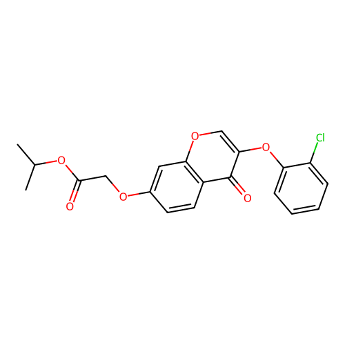 Methylethyl 2-[3-(2-chlorophenoxy)-4-oxochromen-7-yloxy]acetate structure
