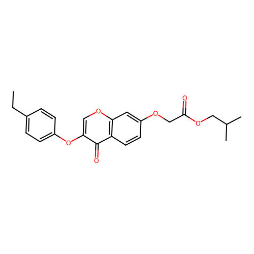 2-Methylpropyl 2-[3-(4-ethylphenoxy)-4-oxochromen-7-yloxy]acetate structure