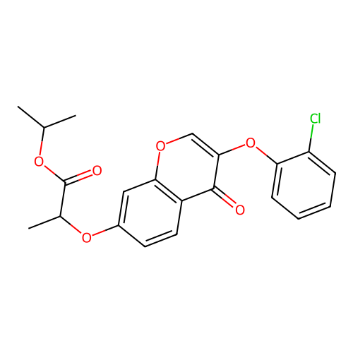 isopropyl 2-((3-(2-chlorophenoxy)-4-oxo-4H-chromen-7-yl)oxy)propanoate structure