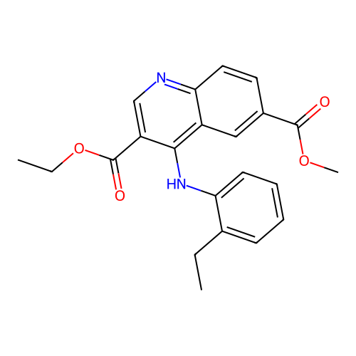 3-Ethyl 6-methyl 4-[(2-ethylphenyl)amino]quinoline-3,6-dicarboxylate structure