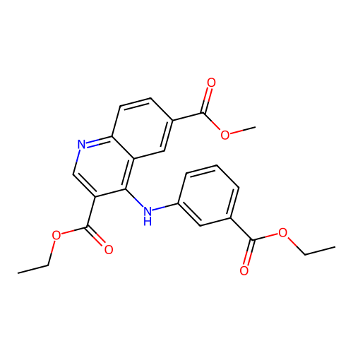 3-Ethyl 6-methyl 4-{[3-(ethoxycarbonyl)phenyl]amino}quinoline-3,6-dicarboxylate structure