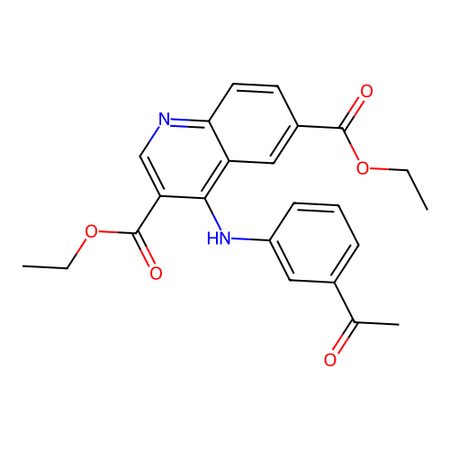 Diethyl 4-[(3-acetylphenyl)amino]quinoline-3,6-dicarboxylate structure