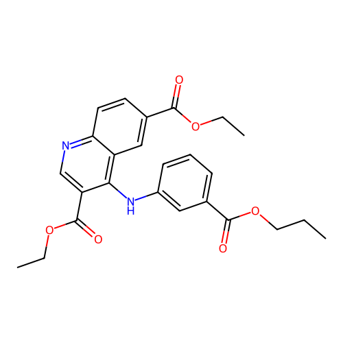 Diethyl 4-((3-(propoxycarbonyl)phenyl)amino)quinoline-3,6-dicarboxylate structure