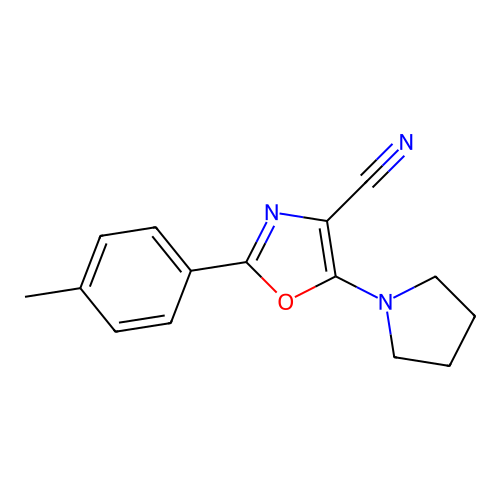2-(4-Methylphenyl)-5-(pyrrolidin-1-yl)-1,3-oxazole-4-carbonitrile structure