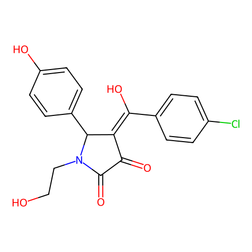4-(4-chlorobenzoyl)-3-hydroxy-1-(2-hydroxyethyl)-5-(4-hydroxyphenyl)-1H-pyrrol-2(5H)-one structure
